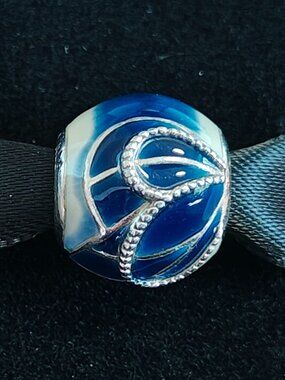 Authentic Pandora Blue Butterfly Wing Charm 797886ENMX Retired